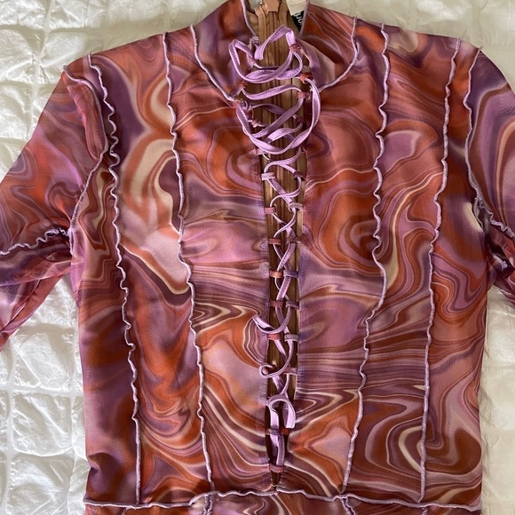 House of CB Dylan swirl laced mini dress - Picture 8 of 13